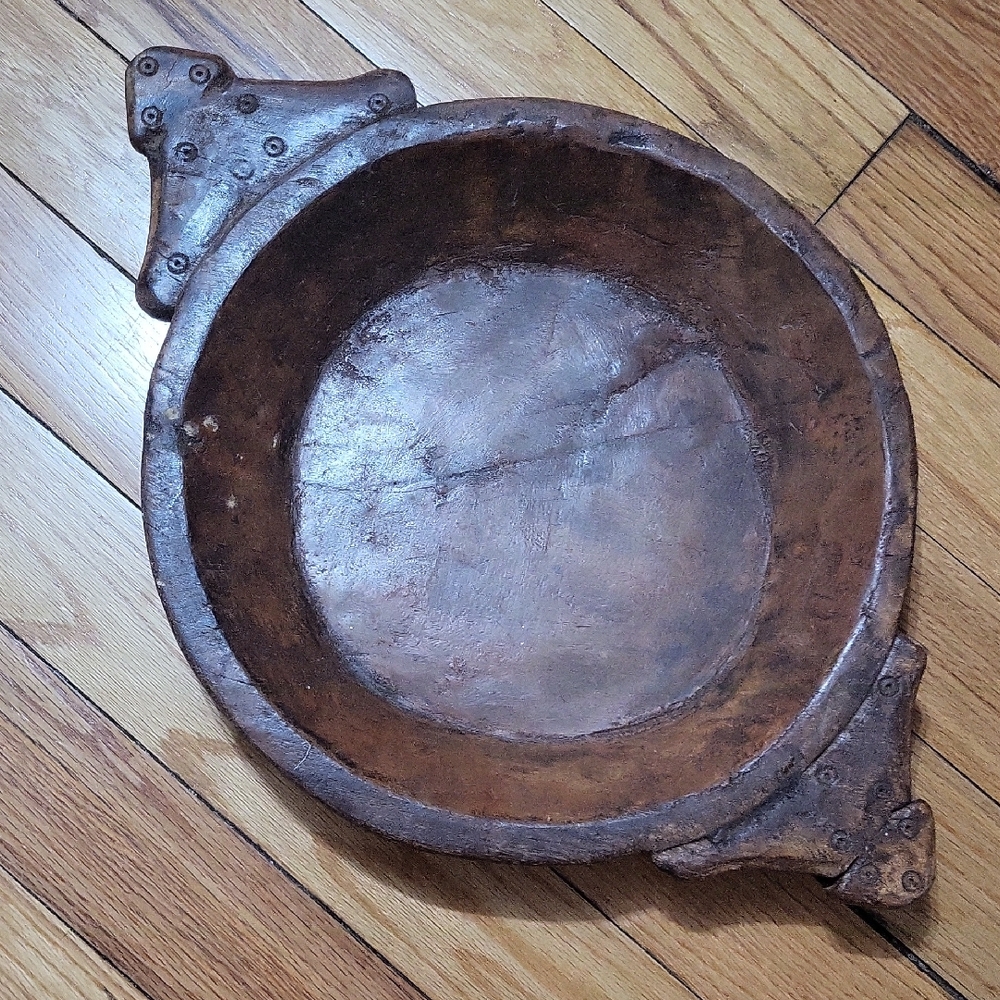 Rustic Brown Wooden Bowl